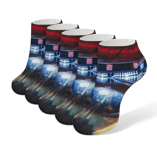 Bowling Socks Low Cut Ankle Sock Short Socks Casual Socks Running Hiking Socks 5 Pairs Unisex