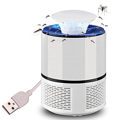 Sampri Mosquito Killer Lamp_Killer Bug Zapper,Rechargeable Mosquito Zapper, Mosquito Killer Lamp,Bug Zapper Indoor & Outdoor with USB Power Supply (Killer LAMP-Round-White)-image-1