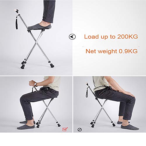 Canne de marche pliante trépied haut de gamme Wisdom avec assise télescopique - 4
