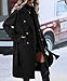 OPCAKM Women's Winter Wool Blend Pea Coat Double Breasted Notch Lapel Long Trench Coat(Black-S)