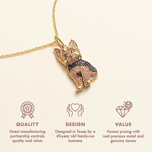 SCAMPER & CO Dog Breed Cubic Zirconia Puppy Charm Pendant Necklaces for Women - Genuine Gemstone with Elegant Backplate, Premium Plated Sterling Silver Necklace for Women Easy Closure 18 to 20 inch4