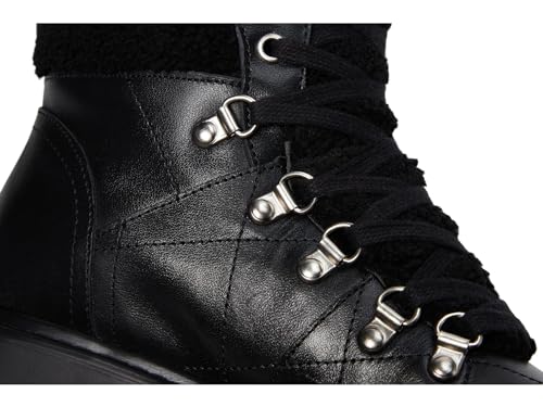 Steve Madden Steve Madden Women's Reyen Combat Boot, Black Leather, 8.5