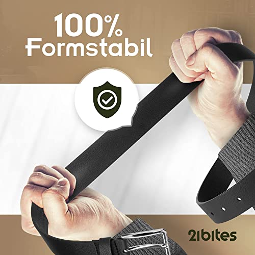 21Bites Herenriem van appelleer, veganistische leren riem voor mannen, ideaal als jeans riem of pak riem, herenriem als perfect accessoire - Image 7
