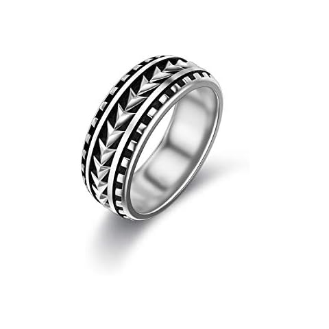 PDTJMTG Men’s Ring Sterling Silver Arrowhead Ring Wedding Band Ring for Men (11) Cover