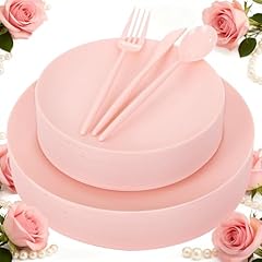 Pink Frosted Plastic Plates