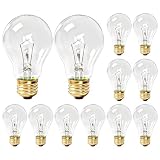 12 Pcs 60 Watt Incandescent Light Bulbs, A19 Long Life Warm White Lamps