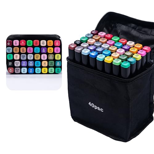 Art Supplies Markers Set for Students and Professional Feature Double Tip Ergonomic Handle Portable Solution Markers