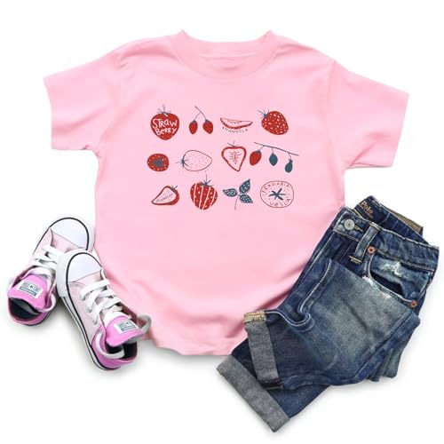 Toddler Strawberry Shirt Cute Strawberries Graphic Tees Fruit Lover T-Shirt Garden Casual Boys Girls Tops2