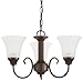 Sea Gull Lighting 31806-827 Chandelier with Satin Etched?Glass Shades, Bell Metal Bronze Finish