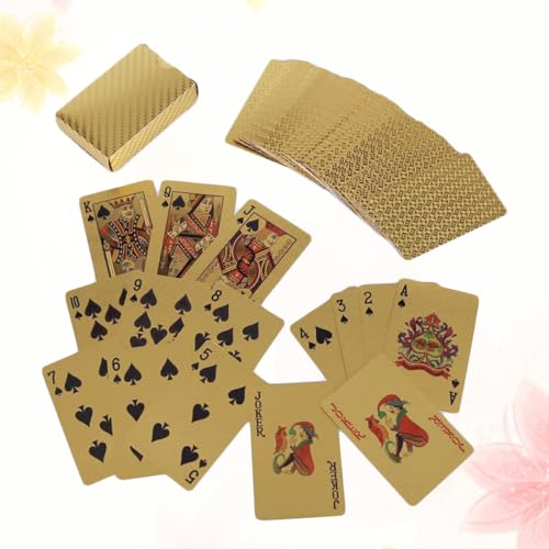 Abaodam Goldene Spielkarten Glänzende Pokerkarten Aus Plastik Wasserfeste Karten Für Unterhaltung Poker Kreative Spielkarten Für Zuhause Und Bar – Bild 6