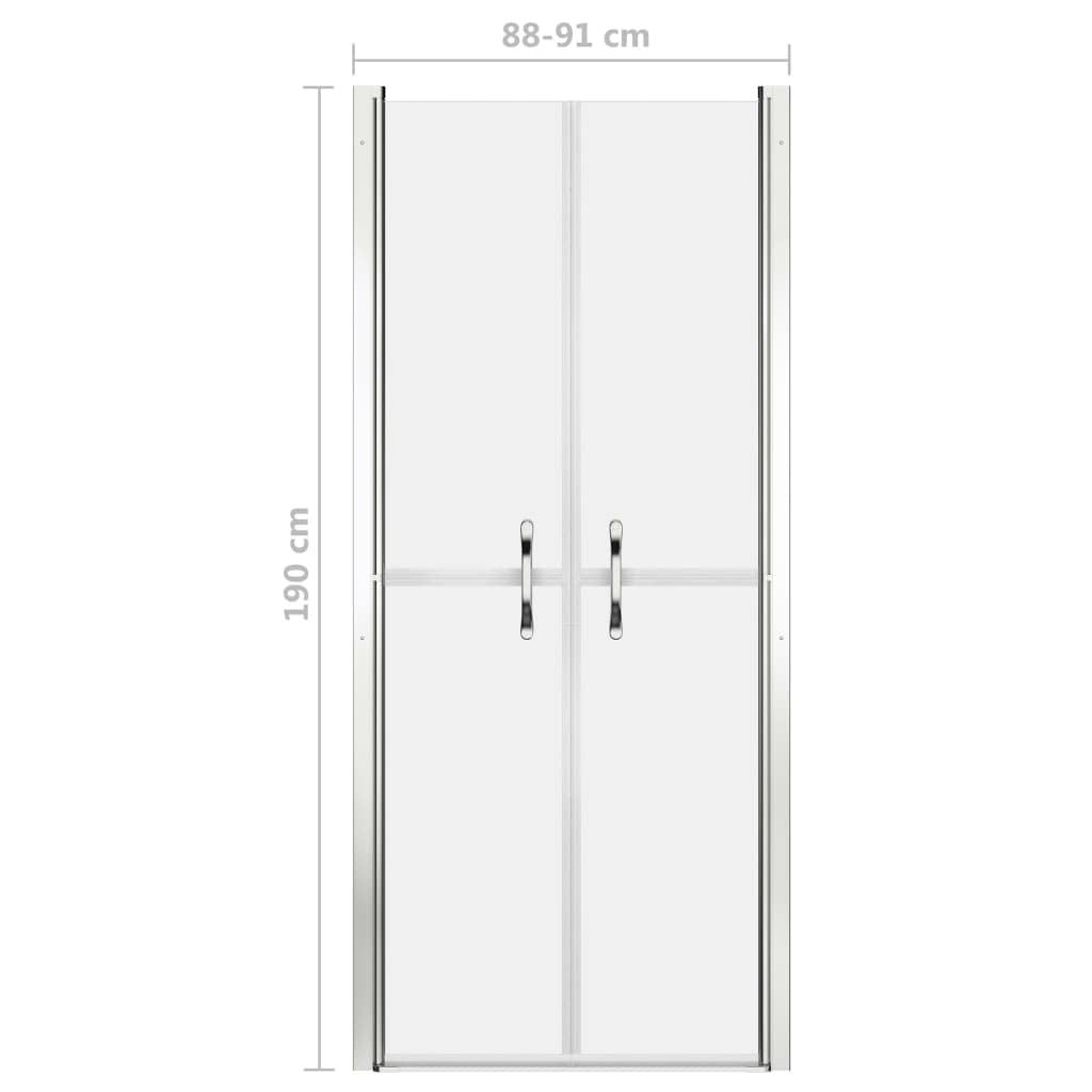 Puerta de ducha con paneles de vidrio templado de 91 x 190 cm, marco de aluminio y asas modernas para un aspecto elegante y fácil montaje.