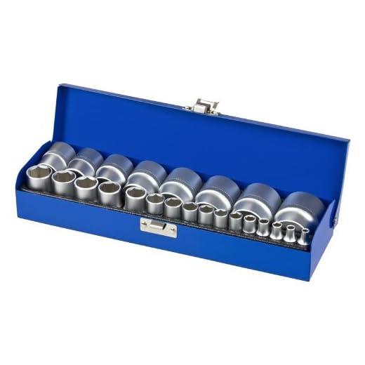 Zoll Werkzeug Steckschlüsseleinsätze 1/4' und 1/2' Antrieb Set 24 tlg.