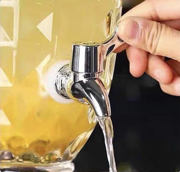 Getränkespender Glas mit Zapfhahn 5L Wasserspender Saftspender G28