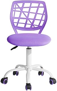 FurnitureR Krzesło biurowe, krzesło biurowe, regulowana wysokość, obrotowe siedzisko z tkaniny, ergonomiczne krzesło robocze bez podłokietnika, fioletowe