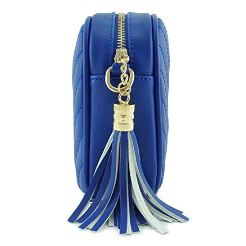 Image of Simple Shoulder Crossbody Bag With Metal Chain Strap And Tassel Top Zipper