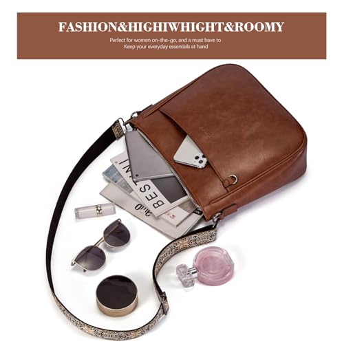 Image of 2PCS /Set Crossbody Bags for Women,Vegan Leather Hobo Purse Wallet For Women Set,Shoulder Bags With 2 Adjustable Strap