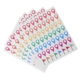 Mobestech Pegatinas Autoadhesivas para Mapas de Viaje, 280 Etiquetas Transparentes Resistentes al Agua, 5 Hojas para Marcar Zonas de Acampada y Rutas de Senderismo, Indicadoras de Ubicación