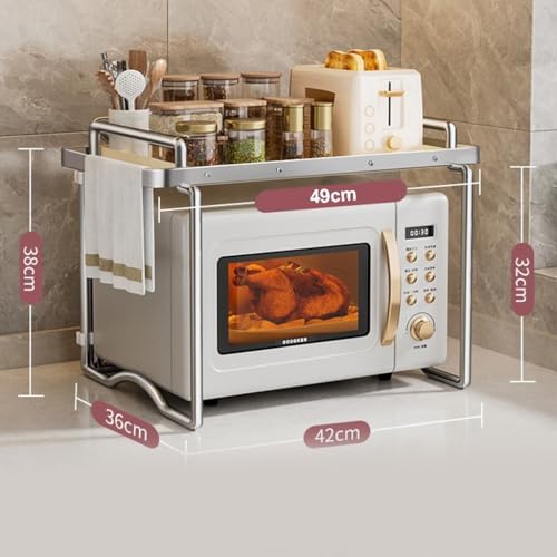 Support de four à micro-ondes métallique et étagère friteuse à air - 4