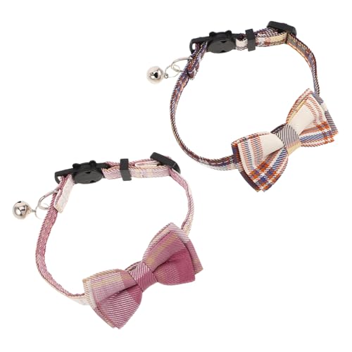 BELLIFFY 2個 猫 首輪 猫 蝶ネクタイ 猫用品 調節可能 蝶ネクタイ 首輪 子猫