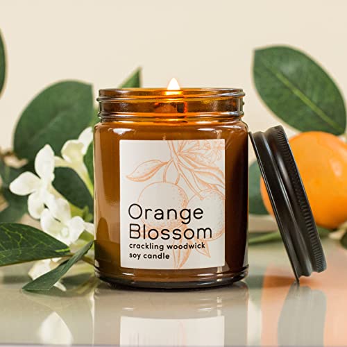 Citrus Candle, Orange Blossom Candle, Scented Candles For Home, Candle Gifts For Women, Candles Aromatherapy, Kitchen Candle, Soy Natural Candles Non Toxic, Wood Wicked Candles - 9Oz #TOP4