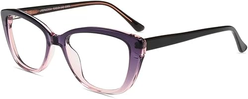 Firmoo - Anteojos de lectura para computadora con bloqueo de luz azul, diseño vintage, marco para mujeres Cateye TR90 con aumento