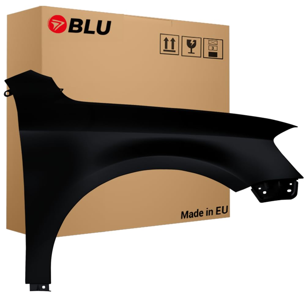 BLU Premium Kotflügel Passend für VW Volkswagen Passat B7 LC9X Rechts Schwarz | 2010-2014 | Vorderseite Vorne | Verzinkt & Lackiert | Einbaufertig
