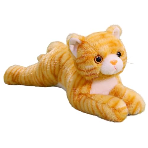 Peluche chat de 35 cm : le doudou rayé affectueux source de réconfort unique