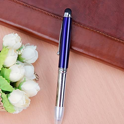 LED Pen BE-TOOL Pen Torch LED Ballpoint Pen 3 in1 Pen/Stylus/LED Light LED Powered Ink Penlights with Refill and Batteries for Night Write (1 Pack, Black)