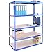Estantería Garaje: 180cm x 120cm x 60cm | Resistente, Azul, 5 Niveles aguanta 875 KG (175KG por Estante) | para Taller, cobertizo, Oficina | 5 años de garantía