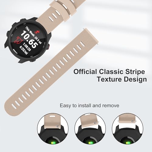 Image of Tobfit 20mm Straps Compatible with Garmin Forerunner 165 /165 Music, Forerunner 55 /158,245 /245 Music, 645 /645 Music Band for Women Men, Silicone Strap for Garmin Watch