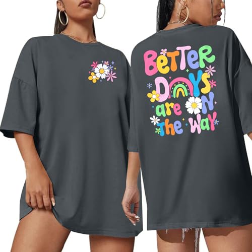 Image of ASTANFY Oversized Tshirts for Women: Deserve Day Shirt Funny Skeleton Shirts Casual Oversized Graphic Tees Tops, Grey2, S