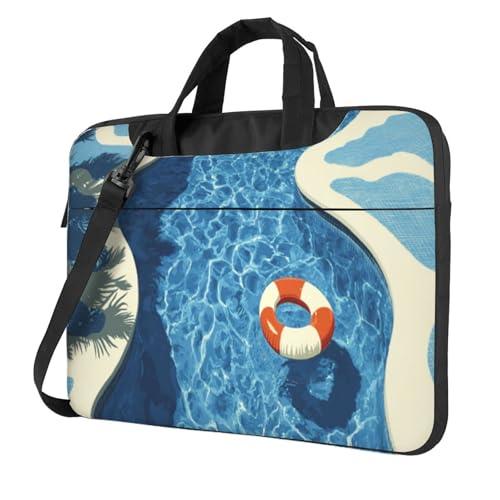 Housse ordinateur 15.6 pouces motif piscine étui PC portable