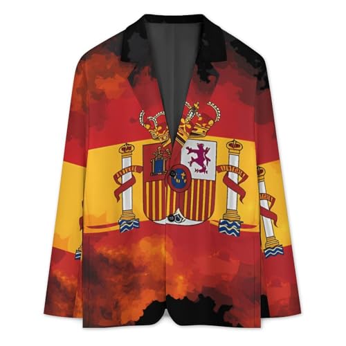 Spain Spanish Flag Mens Blazer Lightweight Sport Coat Two Button Suit Jackets3