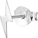 .925 Sterling Silver Tiny Lightning Bolt Cartilage Stud Earring (Sold Individually)