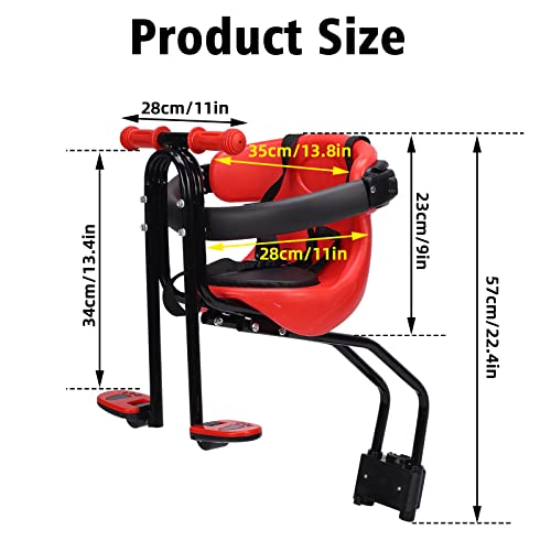 YSONG Kids Bike Seat - Front Mount Baby Bike Seat for Adult Bike, Kid Bike Seat,Child Seat for Bike,Safe and Comfortable - Thumbnail 3