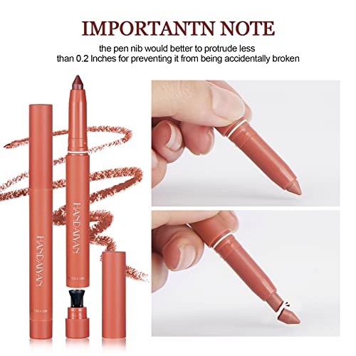 Anglicolor Matte Lip Liner Pencil Set - 12 Assorted Colors High Pigmented Natural Lip Makeup Soft Pencils Precise, Handaiyan Long-Lasting Lip Liners, Vegan, Cruelty-Free (Set B) #TOP6