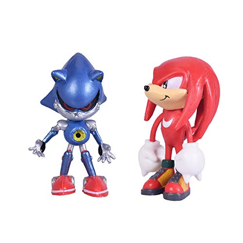 Max Fun Set Of 6Pcs Sonic The Hedgehog Action Figures, 5-7Cm Tall Cake Toppers- Classic Sonic, Amy, Super Sonic, Tails, Metal Sonic, And Knuckles #TOP3