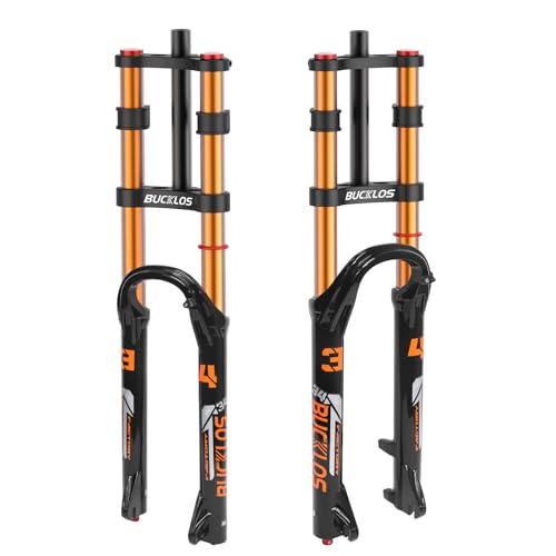 BUCKLOS 26�C���` MTB �G�A�T�X�y���V�����t�H�[�N 180mm �g���x�� ���o�E���h���� �蓮���b�N�A�E�g �_�u���N���E�� �}�E���e���o�C�N 34mm �x�� 1-1/8�C���` �X���b�h���X �X�g���[�g�`���[�u 9 x 100mm QR XC A