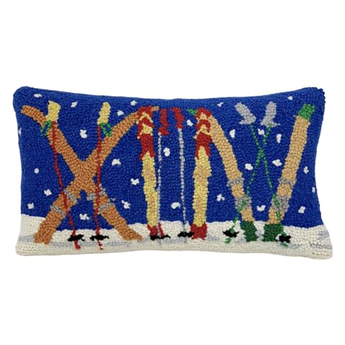Decorvo Hand Hooked Christmas Pillow - 9X16 inches Throw Pillow