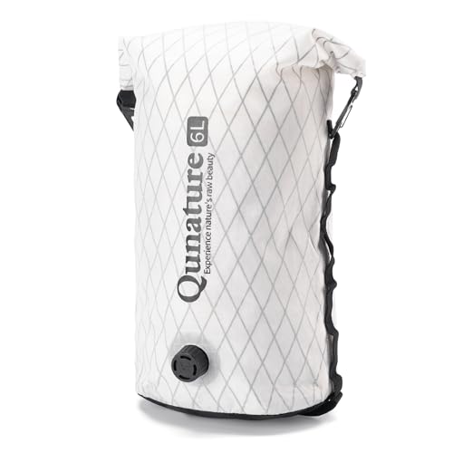 Qunature ドライバッグ 防水バッグ バイク スタッフバッグ 軽量 防水袋 自転車 バッグ 防水 ロールトップ 折りたたみ アウトドア サイクリング キャンプ 登山 水泳 旅行 ビーチ 大容量 6L(ホワイト)（Amazon）