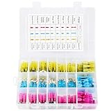 135 PCS Heat Shrink Wire Connectors Kit - MuHize Electrical Wire Terminals Kit, Insulated Waterproof Marine Automotive Crimp Connector, Ring Fork Hook Spade Butt Splices