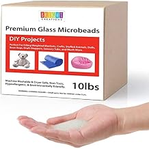 Bright Creations Weighted Glass Beads - Weighted Beads for Stuffed Animals & Plushies - Glass Microbead Filler for Crafts & Doll Weighting - Blanket & Pillow Filler - 10 lb, Clear