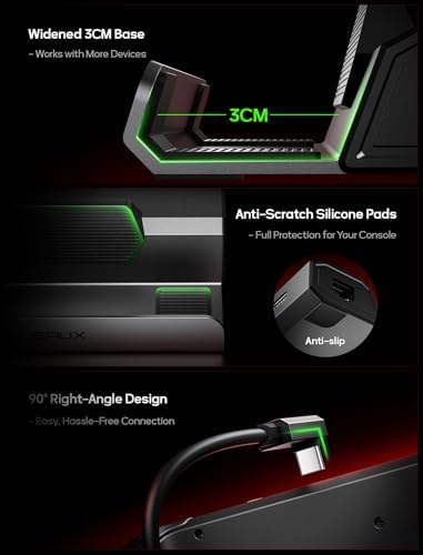 JSAUX 4K@120Hz Docking Station for Steam Deck/OLED/ROG Ally X/Legion Go/MSI Claw, 5-in-1 Dock for Steam Deck OLED with HDMI, 100Mbps Ethernet, Dual USB A 2.0 and 100W USB C Port （HB0602S Upgraded） - 5