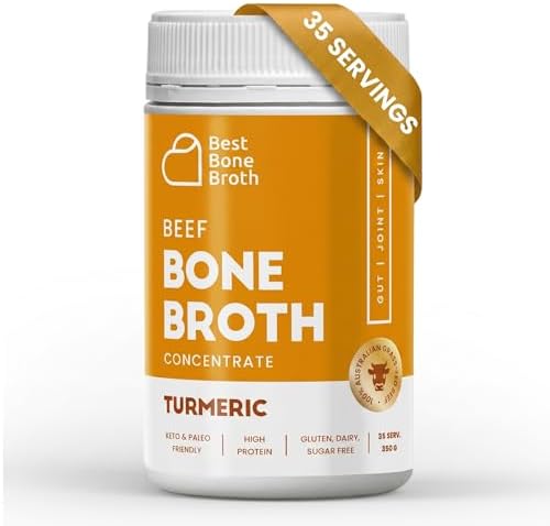 Turmeric Beef Bone Broth Concentrate, Liquid Collagen, 35 Servings