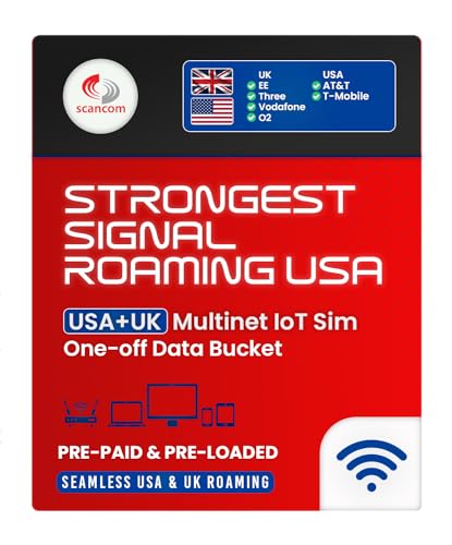 USA och UK Multi-Network SIM - 5 GB Engångsdata i 12 månader