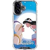 Skinit Clear Phone Case Compatible with iPhone 17 - Officially Licensed Disney Aladdin and Princess Jasmine Kiss Design