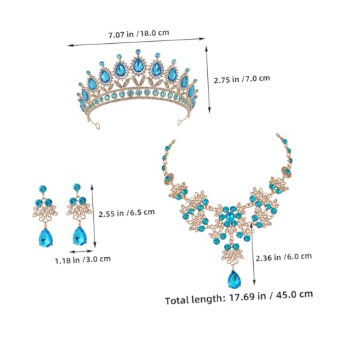 Conjunto de joyas de boda antialérgico para evitar rojeces con corona 6
