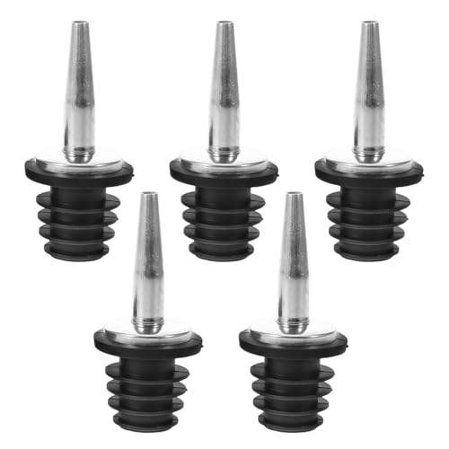 Tapón vertedor de precisión VALICLUD para botellas de amargo con tope de TPE, 5 piezas plata 2