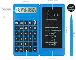 Desk Calculator, Desktop Small Calculator with Writing Notepad, Basic 4-Function Math Large Button, School Supplies for Kids, Middle/High School Students (Blue)