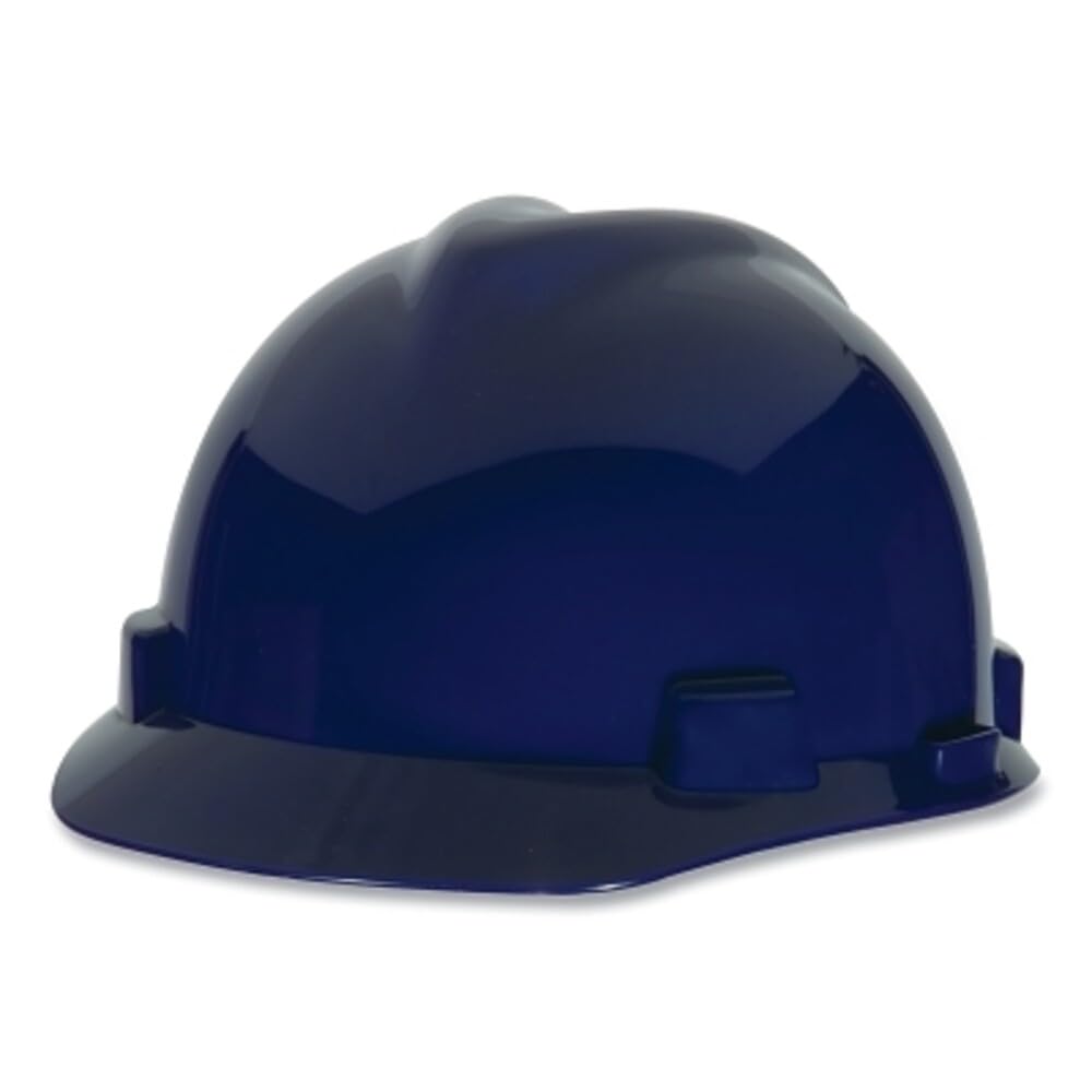 Msa Safety Sales Blue Polyethylene Cap Style Hard Hat with 6 Point Ratchet Suspension, Standard